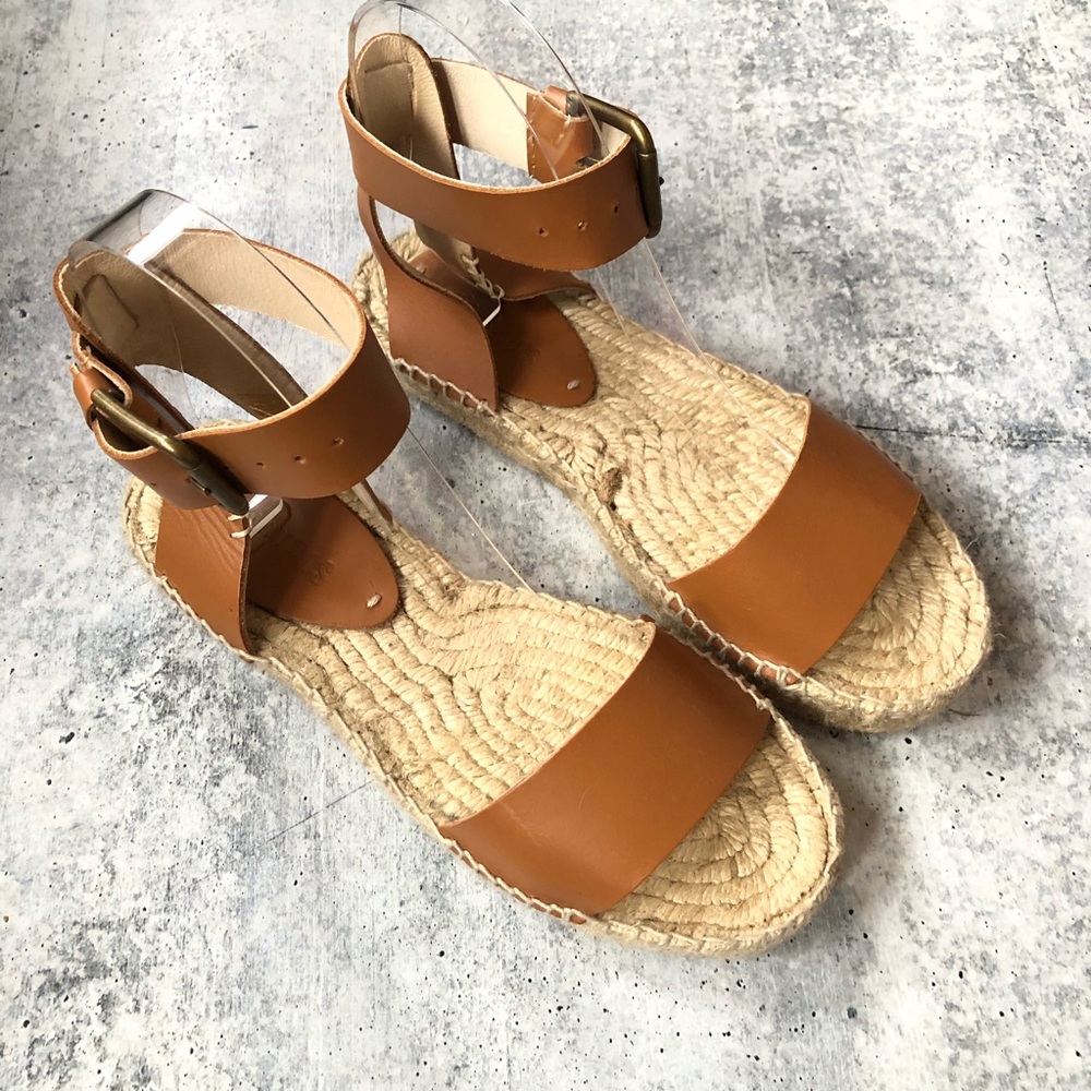 Soludos Cadiz Tan Leather Flatform Sandal 5